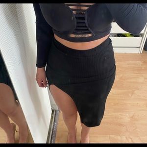 High Slit Midi Skirt